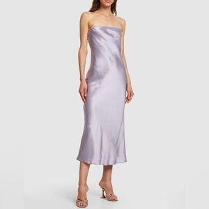 Reformation Joana Silk Dress in Aura